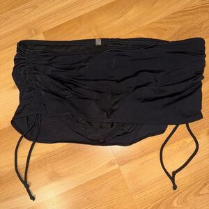 Victorias Secret Black Ruched Bathing Suit  Skirt with Drawstrings